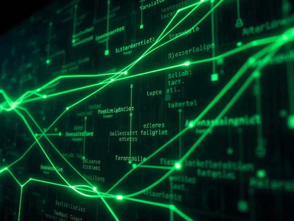 High-tech digital interface showing abstract glowing lines a