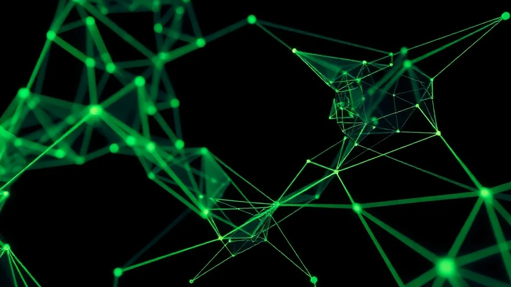 Abstract 3D visualization of complex geometric wireframe str
