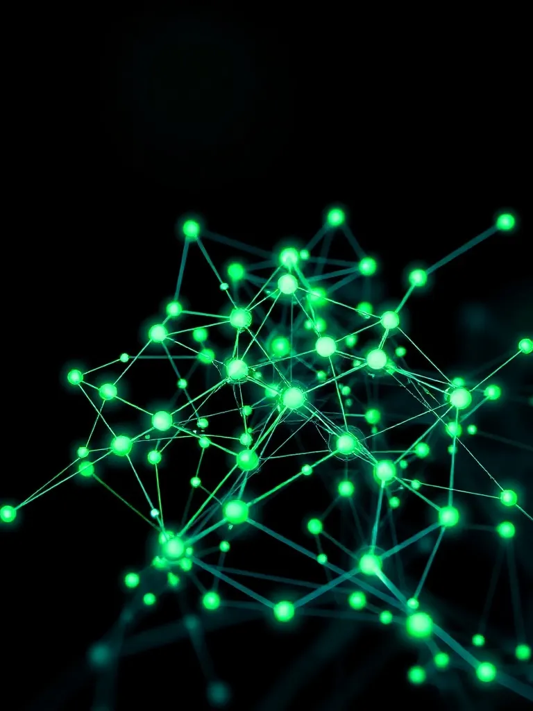 Abstract high-tech visualization of a neural network archite